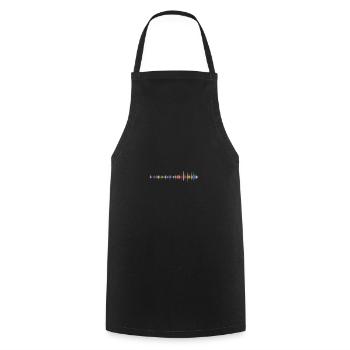 Synthesizer Analog Modular Vintage Retrowave - Cooking Apron - black - Front - AI Model Male 185 dark (185cm)