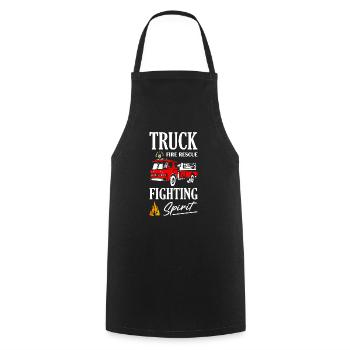 Fire Rescue Fighting Spirit - Cooking Apron - black - Front - AI Model Male 185 dark (185cm)