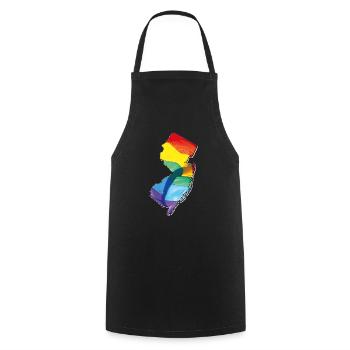 New Jersey (United States) | Real Flag | LGBTQIA+ - Cooking Apron - black - Front - AI Model Male 185 dark (185cm)