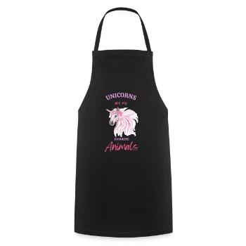 Les licornes sont mon animal préféré - Tablier de cuisine - noir - Devant - AI Model Male 185 dark (185cm)