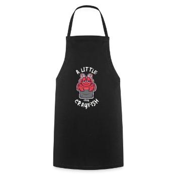 Petite écrevisse Kawaii Écrevisses à bouillir les fruits de mer - Tablier de cuisine - noir - Devant - AI Model Male 185 dark (185cm)