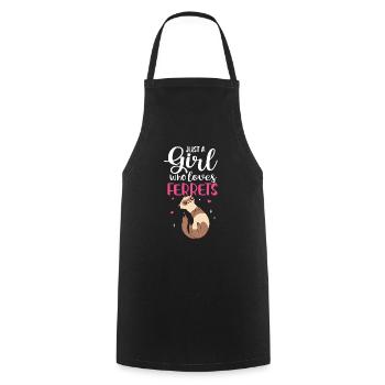 Cute Women Weasel juste une fille qui aime les furets - Tablier de cuisine - noir - Devant - AI Model Male 185 dark (185cm)