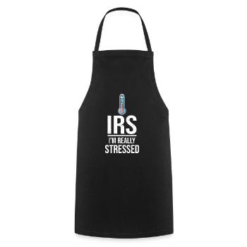 Tax Thermometer: IRS Stress Levels Rising - Cooking Apron - black - Front - AI Model Male 185 dark (185cm)