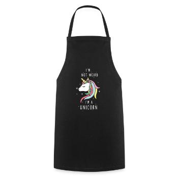 I'm not weird I'm a unicorn - Cooking Apron - black - Front - AI Model Male 185 dark (185cm)