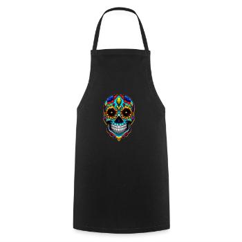 Skull Mexican Style, Día de Muertos - Kochschürze - Schwarz - Vorne - AI Model Male 185 dark (185cm)
