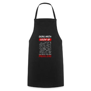 Problèmes, solutions, dictons, peu importe - Tablier de cuisine - noir - Devant - AI Model Male 185 dark (185cm)