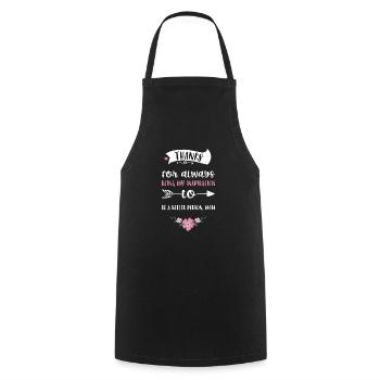 Merci d’être toujours mon inspi... - Tablier de cuisine - noir - Devant - AI Model Male 185 dark (185cm)
