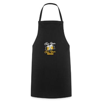 Deux bières - c'est la question de l'alcool - Tablier de cuisine - noir - Devant - AI Model Male 185 dark (185cm)