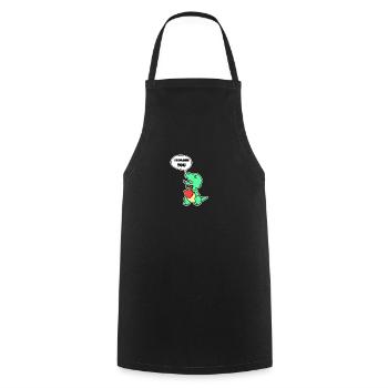 Dino Day vous donne son cadeau coeur de la Saint-Valentin - Tablier de cuisine - noir - Devant - AI Model Male 185 dark (185cm)