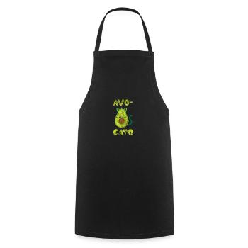 Katze Avocado grün vintage Obst Geschenk süß Tier - Kochschürze - Schwarz - Vorne - AI Model Male 185 dark (185cm)
