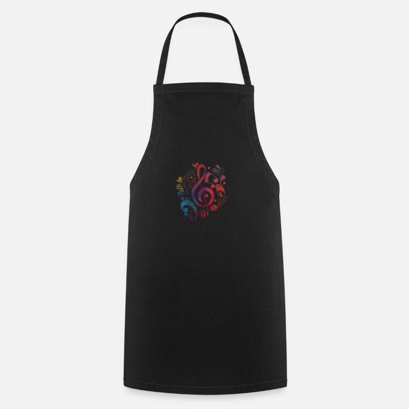 Clé de sol notes musique ADN instrument son - Tablier de cuisine - noir