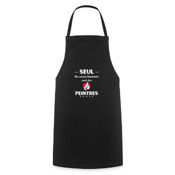 Seul les vrais hommes sont peintres - Tablier de cuisine - noir - Devant - AI Model Male 185 dark (185cm)