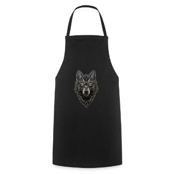 Tierillustration mit gotischen Rosen - Kochschürze - Schwarz - Vorne - AI Model Male 185 dark (185cm)