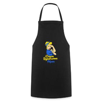 Down syndrome T21 chromosome trisomy mother mom - Cooking Apron - black - Front - AI Model Male 185 dark (185cm)