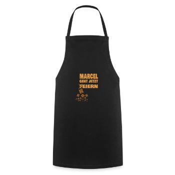 Geschenk für Marcel - Kochschürze - Schwarz - Vorne - AI Model Male 185 dark (185cm)
