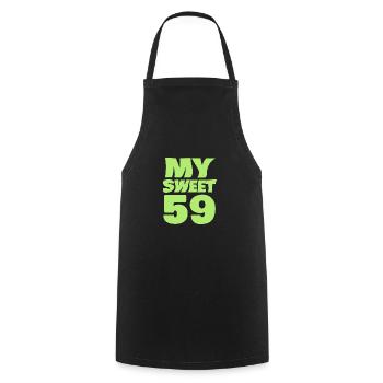 Age 59 - Cooking Apron - black - Front - AI Model Male 185 dark (185cm)