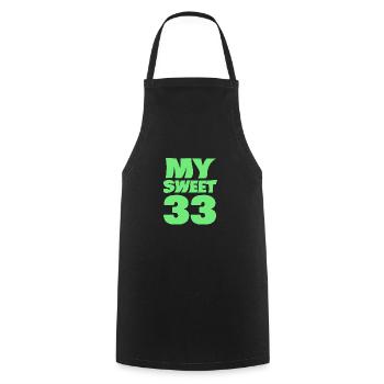 Sweet 33 - Cooking Apron - black - Front - AI Model Male 185 dark (185cm)