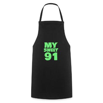 91 - Cooking Apron - black - Front - AI Model Male 185 dark (185cm)