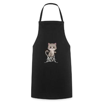 Blegh Metal Metalcore Death Metal Katze - Kochschürze - Schwarz - Vorne - AI Model Male 185 dark (185cm)