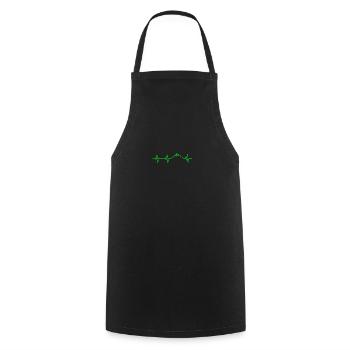 Hiking Heart Rate ECG Mountains Climbing T-Shirt - Cooking Apron - black - Front - AI Model Male 185 dark (185cm)
