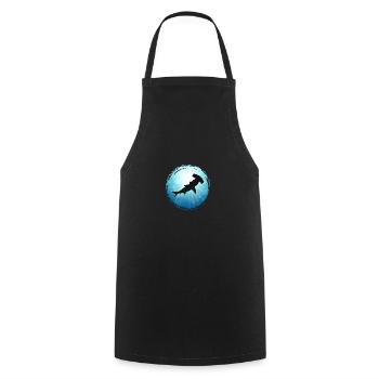 Hammerhead shark blue sea ocean diving freediving Ap - Cooking Apron - black - Front - AI Model Male 185 dark (185cm)