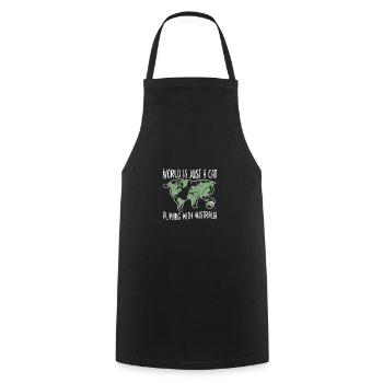 Chat ludique avec carte idée cadeau Geologie - Tablier de cuisine - noir - Devant - AI Model Male 185 dark (185cm)