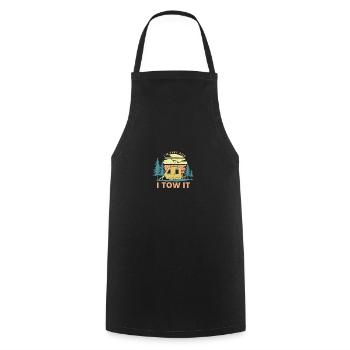 Je suis sexy et je remorque des vacances d'été vintage en camping-car - Tablier de cuisine - noir - Devant - AI Model Male 185 dark (185cm)