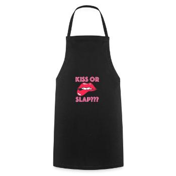 Kiss or slap - Cooking Apron - black - Front - AI Model Male 185 dark (185cm)
