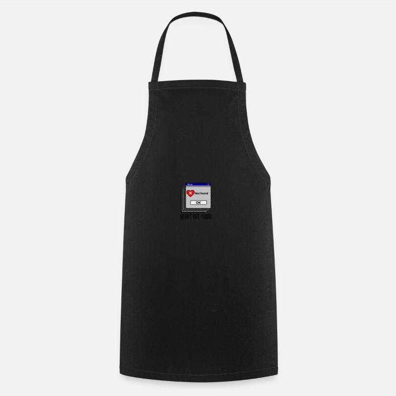 Error message - Heart not Found - Cooking Apron - black