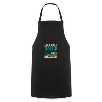 I Am A Music Teacher Like A Normal Teacher Funny - Cooking Apron - black - Front - AI Model Male 185 dark (185cm)