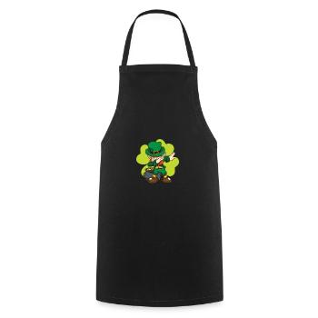 St Patrick's Day Dabbing Leprechaun - Cooking Apron - black - Front - AI Model Male 185 dark (185cm)