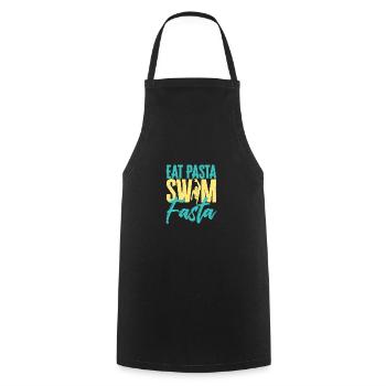 Eat Pasta Swim Fasta Funny Swimming - Kochschürze - Schwarz - Vorne - AI Model Male 185 dark (185cm)