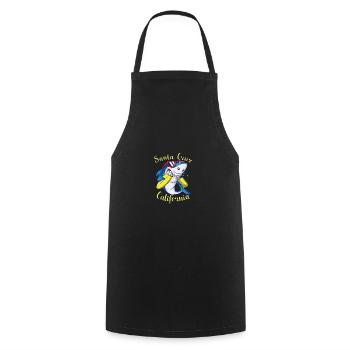 Santa Cruz California surfer shark vintage - Cooking Apron - black - Front - AI Model Male 185 dark (185cm)