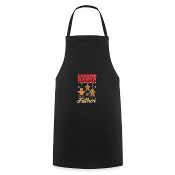 Cookies Baker Pater Cook Chef Citation de Noël - Tablier de cuisine - noir - Devant - AI Model Male 185 dark (185cm)