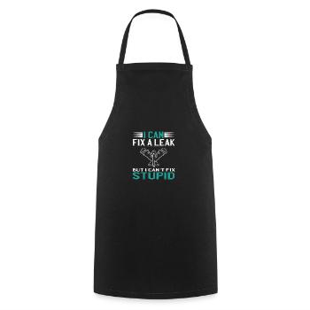 I can't cure stupidity - Cooking Apron - black - Front - AI Model Male 185 dark (185cm)