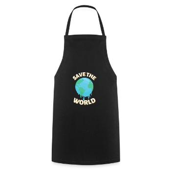 Sauvez le monde - Tablier de cuisine - noir - Devant - AI Model Male 185 dark (185cm)