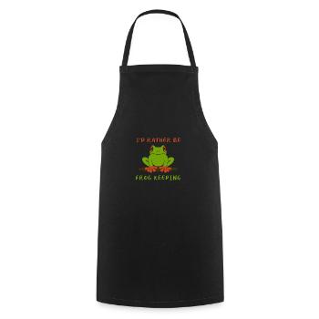 Frog Toad Jungle Jungle Gift - Cooking Apron - black - Front - AI Model Male 185 dark (185cm)