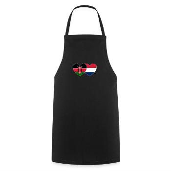 Kenya Holland Flag Heart - Cooking Apron - black - Front - AI Model Male 185 dark (185cm)
