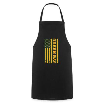 Green Bay US Flag - Cooking Apron - black - Front - AI Model Male 185 dark (185cm)