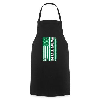 Boston Green US Flag - Cooking Apron - black - Front - AI Model Male 185 dark (185cm)