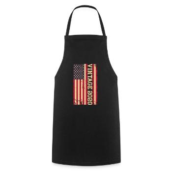 Vintage 2020 US Flag - Cooking Apron - black - Front - AI Model Male 185 dark (185cm)
