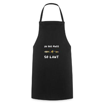 Yes, that must be so loud trumpet - Cooking Apron - black - Front - AI Model Male 185 dark (185cm)