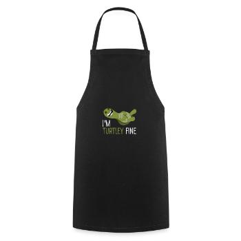 Turtle Turtle Pun Gift - Tablier de cuisine - noir - Devant - AI Model Male 185 dark (185cm)