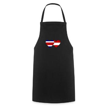 Costa Rica Austria Flag Heart - Cooking Apron - black - Front - AI Model Male 185 dark (185cm)