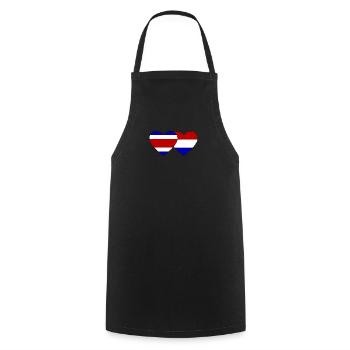Costa Rica Holland Flag Heart - Cooking Apron - black - Front - AI Model Male 185 dark (185cm)