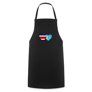 Coeur de drapeau ouïghour du Costa Rica - Tablier de cuisine - noir - Devant - AI Model Male 185 dark (185cm)