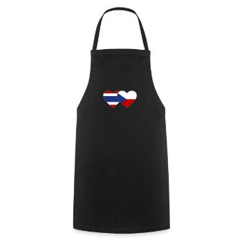 Thailand Tschechien Flagge Herz - Kochschürze - Schwarz - Vorne - AI Model Male 185 dark (185cm)