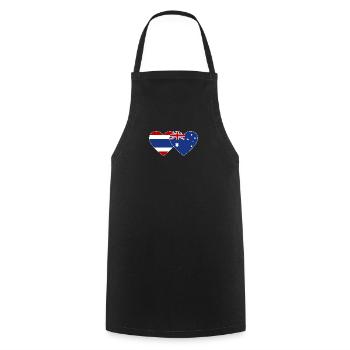 Thaïlande Australie Drapeau Coeur - Tablier de cuisine - noir - Devant - AI Model Male 185 dark (185cm)