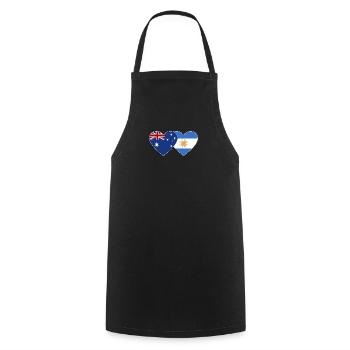 Coeur de drapeau Australie Argentine - Tablier de cuisine - noir - Devant - AI Model Male 185 dark (185cm)