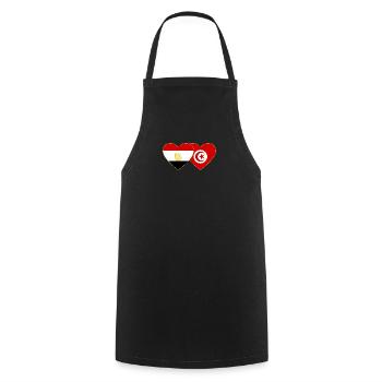 Egypte Tunisie Drapeau Coeur - Tablier de cuisine - noir - Devant - AI Model Male 185 dark (185cm)